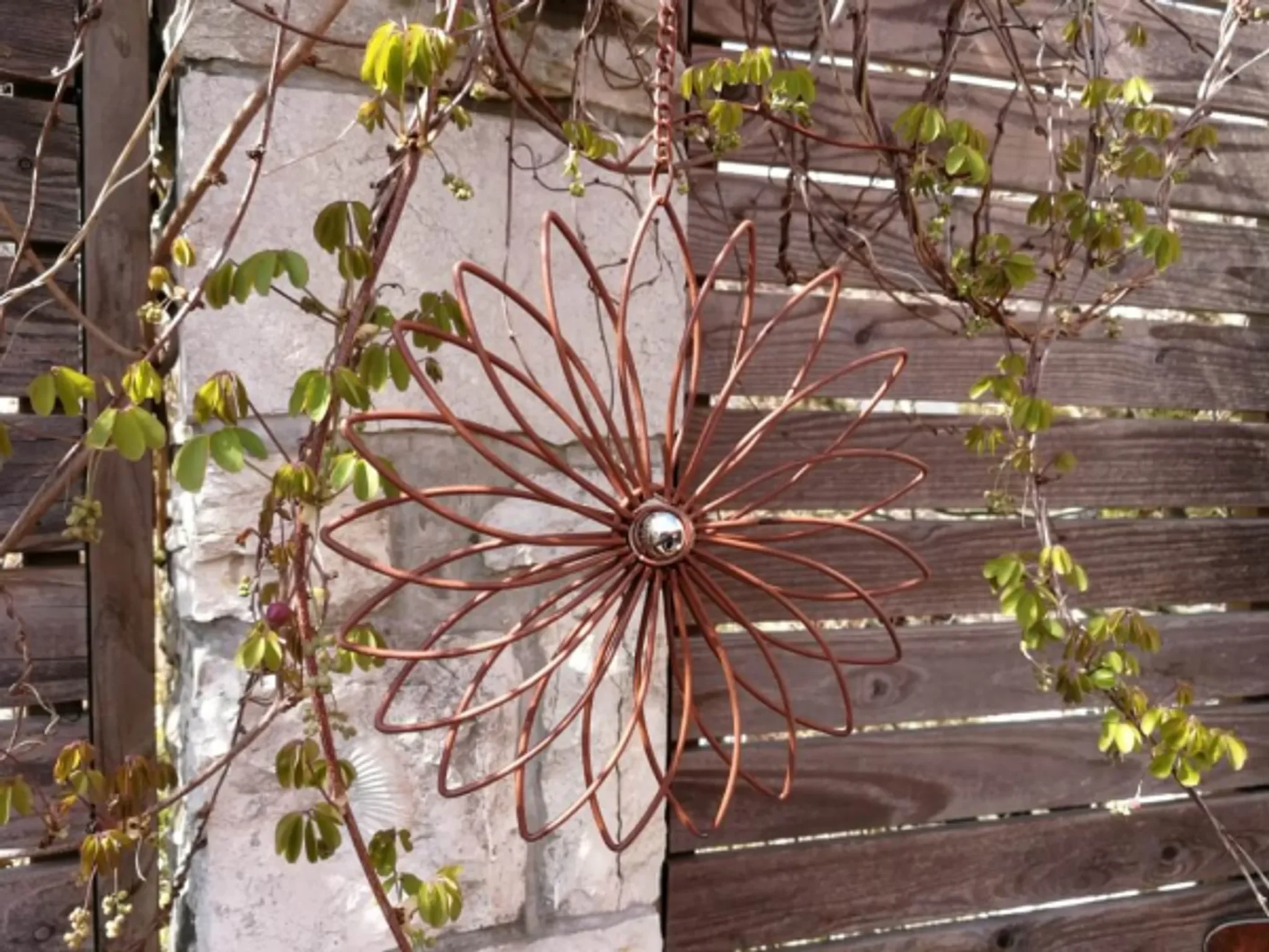 Deko-Hänger Blüte – Edelrostoptik, Ø 20 cm